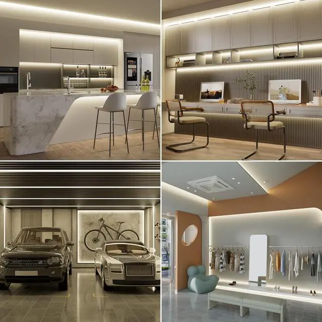 Alt view image 4 of 7 - COB LED Strip 20ft/6.1m CRI 90+ Natural White 4000K High Lumen Super Bright Flexible DC24V LED Tape Light for Cabinet Home Office DIY Lighting Projects(Adapter&Controller NOT Included)