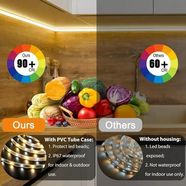 Alt view image 2 of 7 - Outdoor White LED Strip Lights Waterproof 65.6Ft 2700K-6500K Warm to Cool White LED Light Strip with Remote Tunable White LED Tape Lights IP67 Waterproof for Bedroom Kitchen Backyard RV Patio