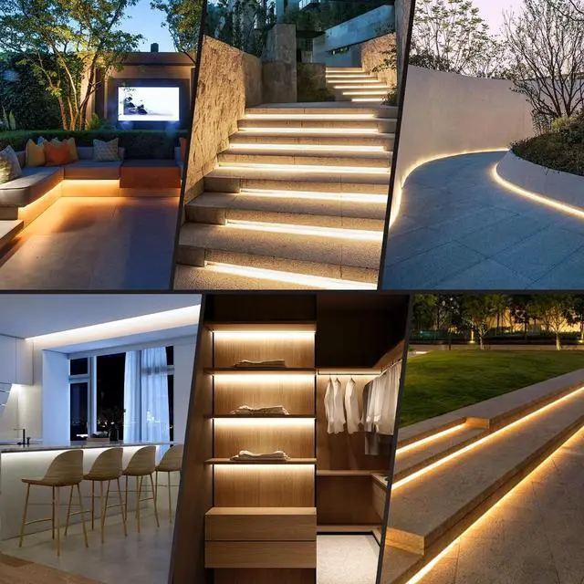 Alt view image 7 of 7 - Outdoor White LED Strip Lights Waterproof 65.6Ft 2700K-6500K Warm to Cool White LED Light Strip with Remote Tunable White LED Tape Lights IP67 Waterproof for Bedroom Kitchen Backyard RV Patio