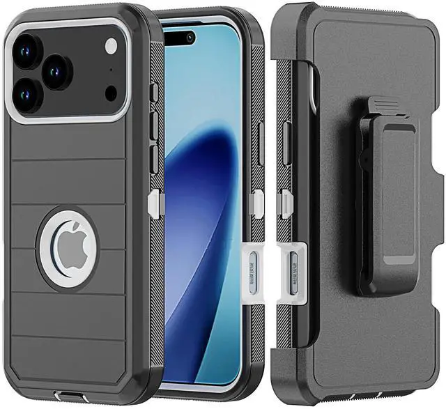 Main image of Phone Case for iPhone 17 Case,Heavy Duty Hard Shockproof Armor Protector Case Cover with Belt Clip Holster for Apple iPhone 17 5G 2025 Phone Case(Buy one get one free)