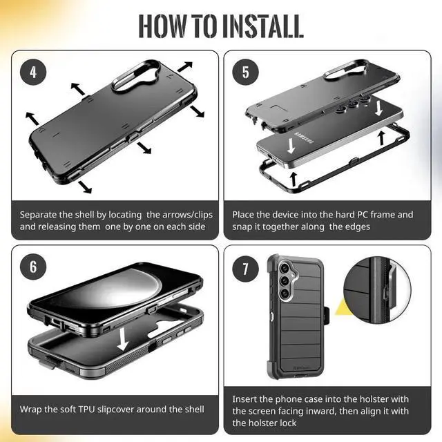 Alt view image 6 of 7 - Phone Case for iPhone 17 Air Case,Heavy Duty Hard Shockproof Armor Protector Case Cover with Belt Clip Holster for Apple iPhone 17 Air 5G 2025 Phone Case(Buy one get one free) For Apple iPhone 17 Air