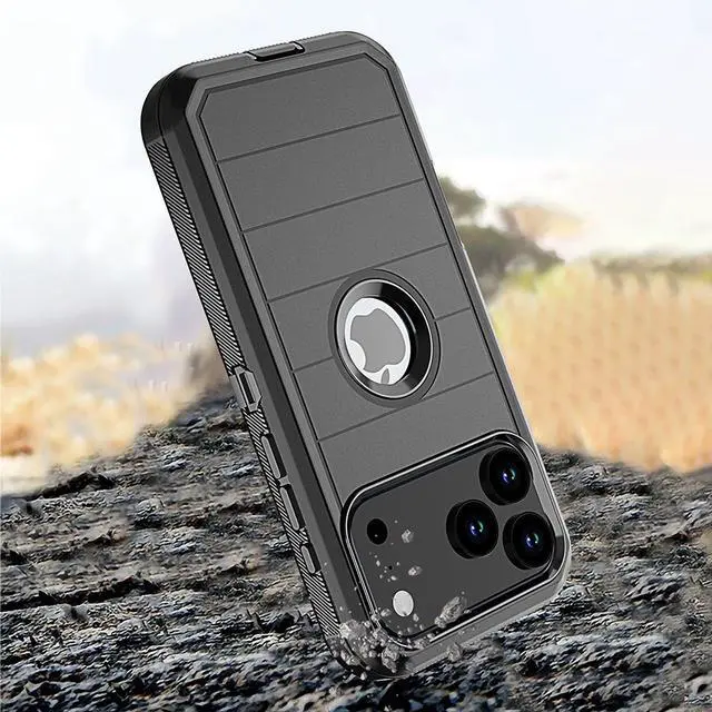 Alt view image 3 of 7 - Phone Case for iPhone 17 Air Case,Heavy Duty Hard Shockproof Armor Protector Case Cover with Belt Clip Holster for Apple iPhone 17 Air 5G 2025 Phone Case(Buy one get one free) For Apple iPhone 17 Air