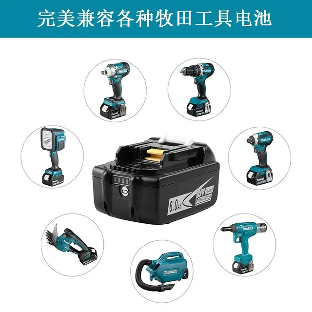 Alt view image 7 of 7 - Pack 2pcs 18V LXT Lithium-Ion 6.0 Ah Battery for Makita BL1860B-2