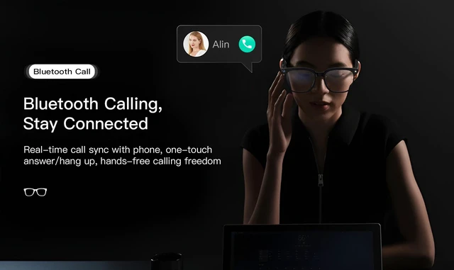 Alt view image 7 of 7 - Pack 2pcs AI Smart glasses with 8MP camera for taking photos and recording, AI translation, Bluetooth music, ENC callsAides
