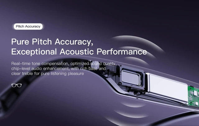 Alt view image 3 of 7 - Pack 2pcs AI Smart glasses with 8MP camera for taking photos and recording, AI translation, Bluetooth music, ENC callsAides