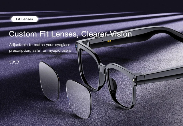 Alt view image 4 of 7 - Pack 2pcs AI Smart glasses with 8MP camera for taking photos and recording, AI translation, Bluetooth music, ENC callsAides