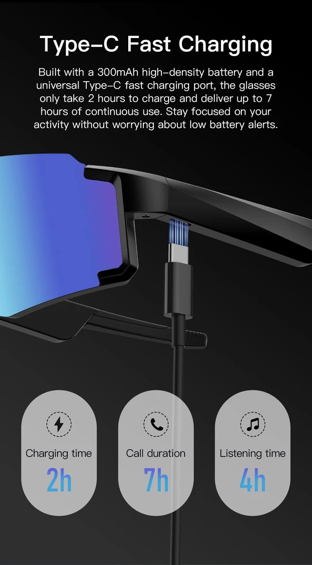Alt view image 7 of 7 - Pack 2pcs Ai new style smart sports goggles with camera support AI translation, object recognition, and an intelligent voice assistant. Black/Blue