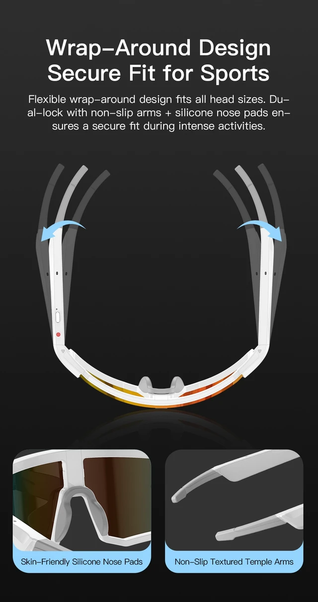 Alt view image 4 of 7 - Pack 2pcs Ai new style smart sports goggles with camera support AI translation, object recognition, and an intelligent voice assistant. Black/Blue