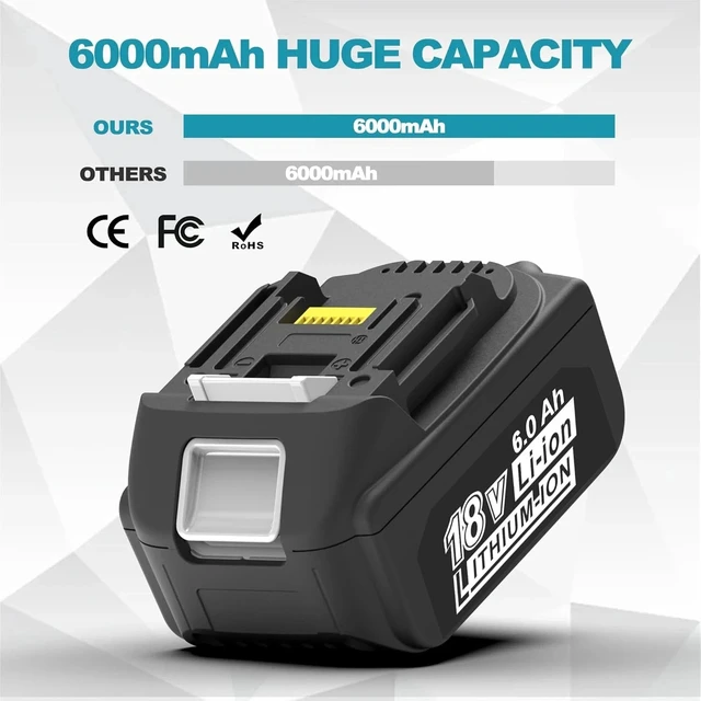 Alt view image 6 of 7 - 18V 1.5Ah(2.0Ah/3.0Ah/4.0Ah/5.0Ah/6.0Ah/9.0Ah)Lithium-Ion Battery For Makita BL1850B BL1840B BL1830B