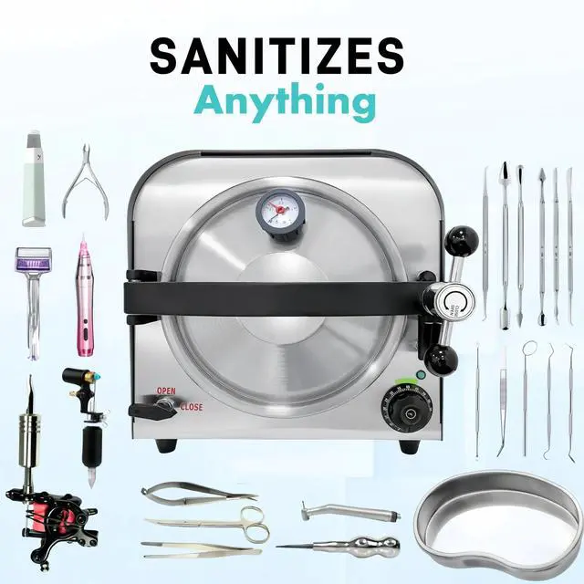 Alt view image 2 of 6 - Luxelinc 14L Autoclave Sterilizers Lab Autoclave Machine, 900W Sterilizer Autoclave for Tools, Sterilizer Machine Autoclave Sterilizers for Esthetician, Steam Sterilizer