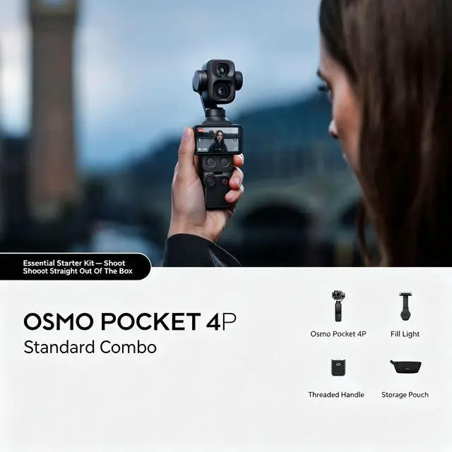 Main image of DJI Osmo Pocket 4P Standard Combo 4K Gimbal Camera Vlog Handheld Stabilizer