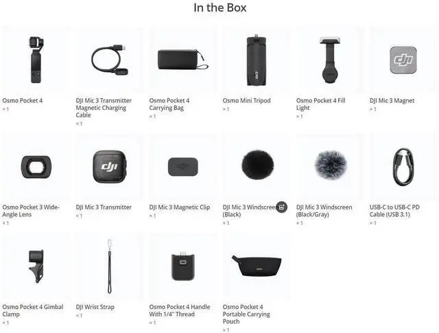 Alt view image 2 of 6 - DJI Osmo Pocket 4 Creator Combo - 1" CMOS Gimbal Camera, 4K/240fps, 107GB Storage, DJI Mic 3, Fill Light, Wide-Angle Lens, Tripod, Vlog Camera * USA In Stock * 1-2 Day Shipping