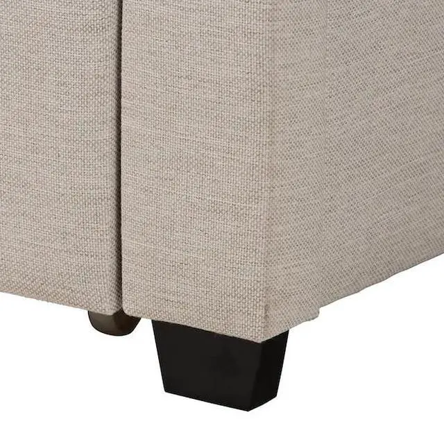 Alt view image 4 of 7 - FOR Coronado MidCentury Modern Transitional Beige Fabric Full Size 3Drawer Storage Platform Bed