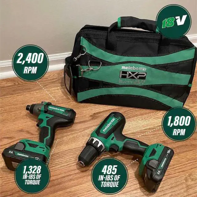 Alt view image 3 of 7 - FOR 18V Cordless Brushed Hammer Drill and Impact Driver Kit 2 x 2.0Ah w/Bag