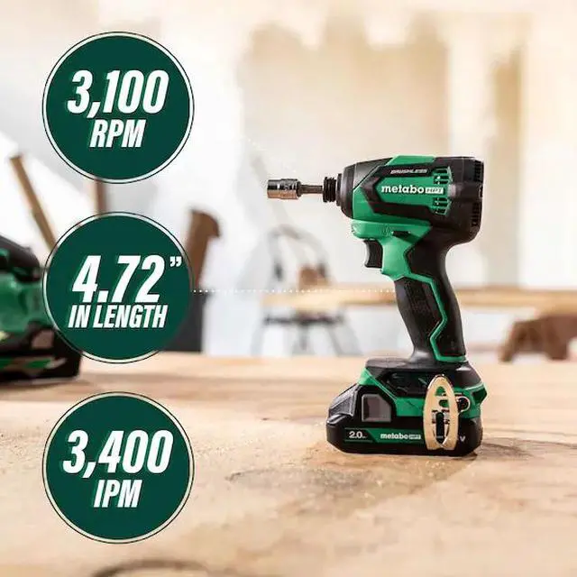 Alt view image 4 of 6 - FOR 18V MV Cordless Brushless 1/4in Impact Driver Kit 2 x 2.0Ah
