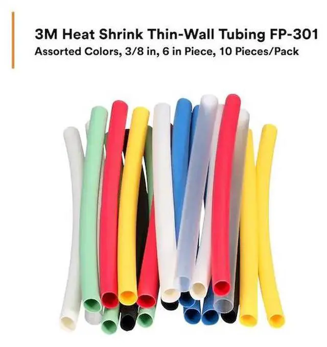 Alt view image 7 of 7 - HeatShrinkTubeKit ThinWall 2:1I.D.ShrinkRatio 3/8inI.D.BeforeShrinking 6in 14PK