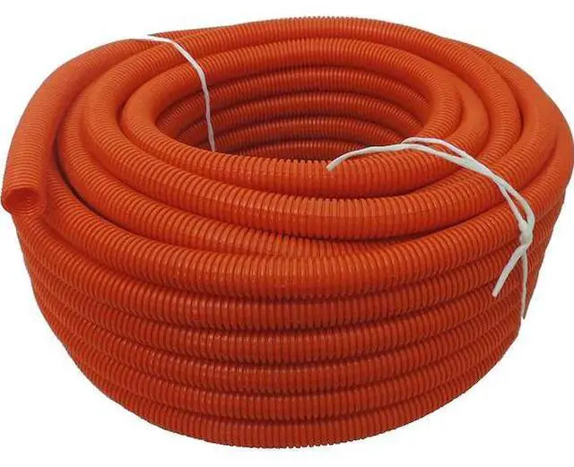 Main image of 3/4 in. x 100 ft Flexible Corrugated Orange HDPE NON Split Tubing Wire Loom