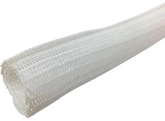 Main image of Braided Cable Wrap, 1 in Inside Dia., 1.02 in Max Bundle Dia., 10 ft, Polyester, White