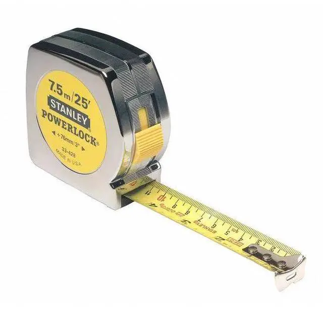 Alt view image 2 of 3 - FOR PowerLock 25 ft Tape Measure, 1 in Blade, True-Zero End Hook, Corrosion-Resistant, Chrome ABS Case
