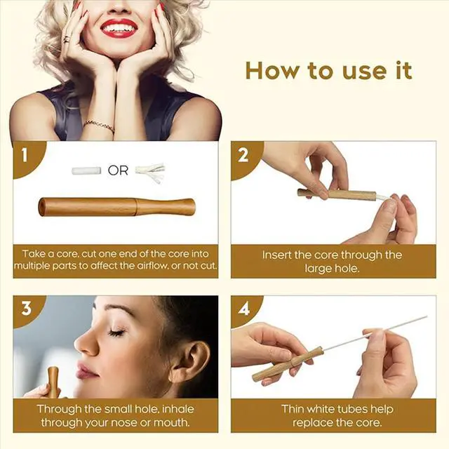 Alt view image 2 of 4 - Alpha Fit Vaporless Inhaler: Smokeless Quit Smoking Aid with 12 Plant Cores | Nicotine-Free, Tobacco-Free Vape Alternative | Oral Fixation Solution for Adults Mint Fresh Cores only