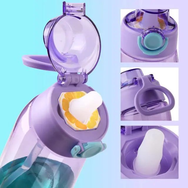 Alt view image 4 of 7 - Alpha Fit MAX Air Up Compatible Water Bottle - 900ml/30oz Giant Size, BPA-Free, Leak-Proof with 3 Flavor Pods & Portable Pods Case | Shatterproof & Dishwasher-Safe Lavender Purple