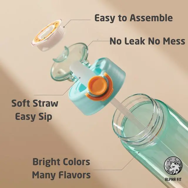 Alt view image 2 of 7 - Alpha Fit MAX Air Up Compatible Water Bottle - 900ml/30oz Giant Size, BPA-Free, Leak-Proof with 3 Flavor Pods & Portable Pods Case | Shatterproof & Dishwasher-Safe Piggy Pink