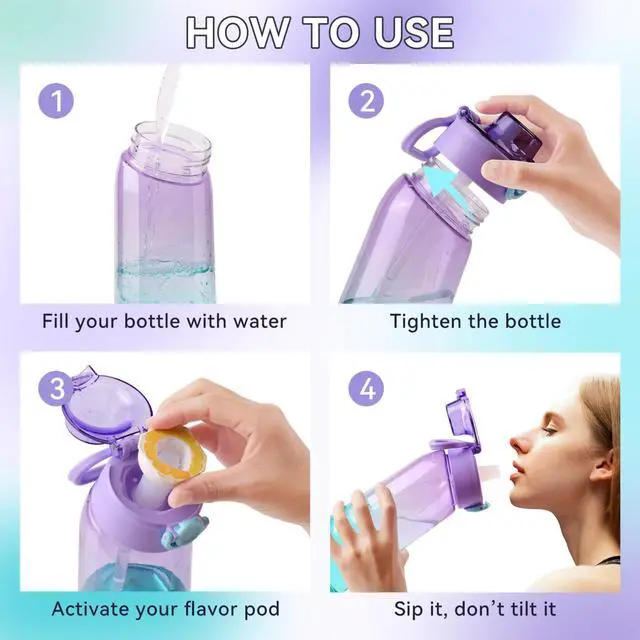 Alt view image 7 of 7 - Alpha Fit MAX Air Up Compatible Water Bottle - 900ml/30oz Giant Size, BPA-Free, Leak-Proof with 3 Flavor Pods & Portable Pods Case | Shatterproof & Dishwasher-Safe Piggy Pink