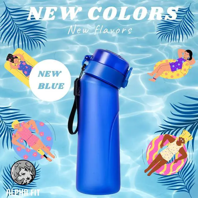 Alt view image 2 of 7 - Alpha Fit PRO Air Up Compatible Water Bottle - 750ml Premium Matte with Portable Pods Case, BPA-Free, Extra Durable & Leak-Proof (Includes 3 Flavor Pods) New Blue