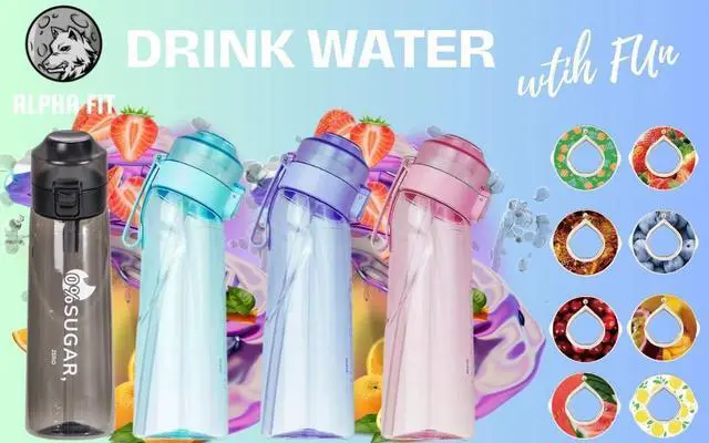 Alt view image 6 of 7 - Alpha Fit Air Up Compatible Flavored Water Bottle with 3 Flavor Pods - 22oz/650ml BPA-Free, Leak-Proof Reusable Bottle for School, Kids & Teens