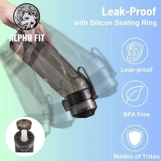 Alt view image 4 of 7 - Alpha Fit Air Up Compatible Flavored Water Bottle with 3 Flavor Pods - 22oz/650ml BPA-Free, Leak-Proof Reusable Bottle for School, Kids & Teens