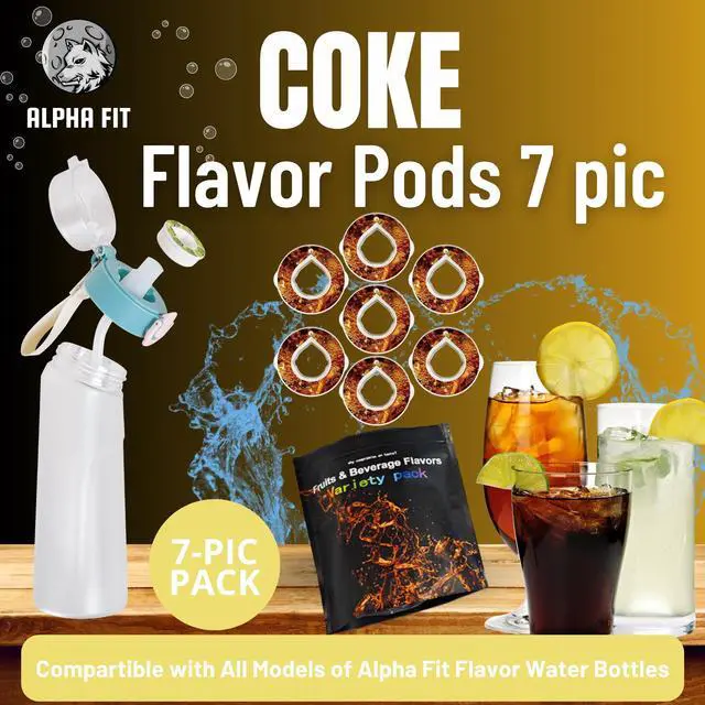 Alt view image 4 of 7 - Alpha Fit 22oz Flavored Water Bottle with 3 Flavor Pods - BPA-Free, Leak-Proof Reusable Bottle for School, Kids & Teens Bubblegum Pink