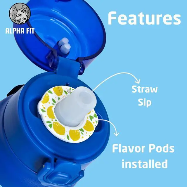 Alt view image 2 of 7 - Alpha Fit Stainless Steel Insulated Water Bottle - 750ml/25oz, 12-Hour Hot/Cold Retention, Air Up Compatible with 5 Flavor Pods & Portable Case, BPA-Free & Leak-Proof Panasonic Blue