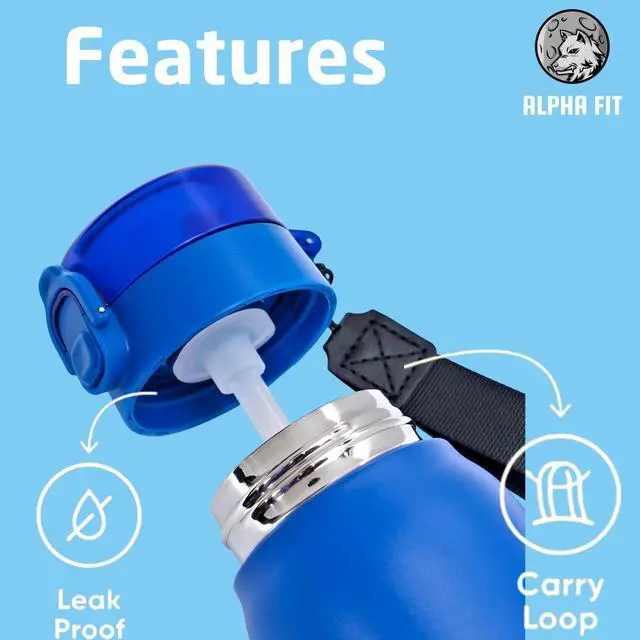 Alt view image 4 of 7 - Alpha Fit Stainless Steel Insulated Water Bottle - 750ml/25oz, 12-Hour Hot/Cold Retention, Air Up Compatible with 5 Flavor Pods & Portable Case, BPA-Free & Leak-Proof Panasonic Blue