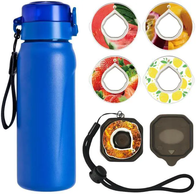 Main image of Alpha Fit Stainless Steel Insulated Water Bottle - 750ml/25oz, 12-Hour Hot/Cold Retention, Air Up Compatible with 5 Flavor Pods & Portable Case, BPA-Free & Leak-Proof Panasonic Blue