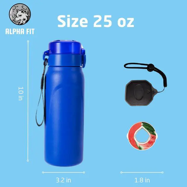 Alt view image 5 of 7 - Alpha Fit Stainless Steel Insulated Water Bottle - 750ml/25oz, 12-Hour Hot/Cold Retention, Air Up Compatible with 5 Flavor Pods & Portable Case, BPA-Free & Leak-Proof Panasonic Blue