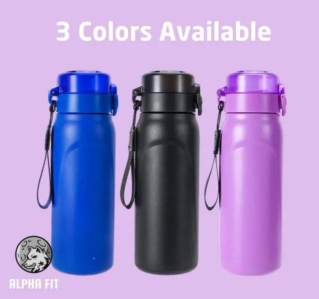 Alt view image 2 of 7 - Alpha Fit Stainless Steel Insulated Water Bottle - 750ml/25oz, 12-Hour Hot/Cold Retention, Air Up Compatible with 5 Flavor Pods & Portable Case, BPA-Free & Leak-Proof Bright Lavender