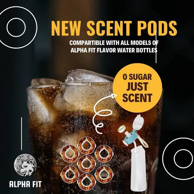 Alt view image 3 of 7 - Alpha Fit Flavor Pods Pack | Variety Pods Compatible with Air Up & Alpha Fit Water Bottles | Zero Sugar, Zero Calories | Fruit Flavors: Cola, Watermelon, Peach & More 7-Pack Variety