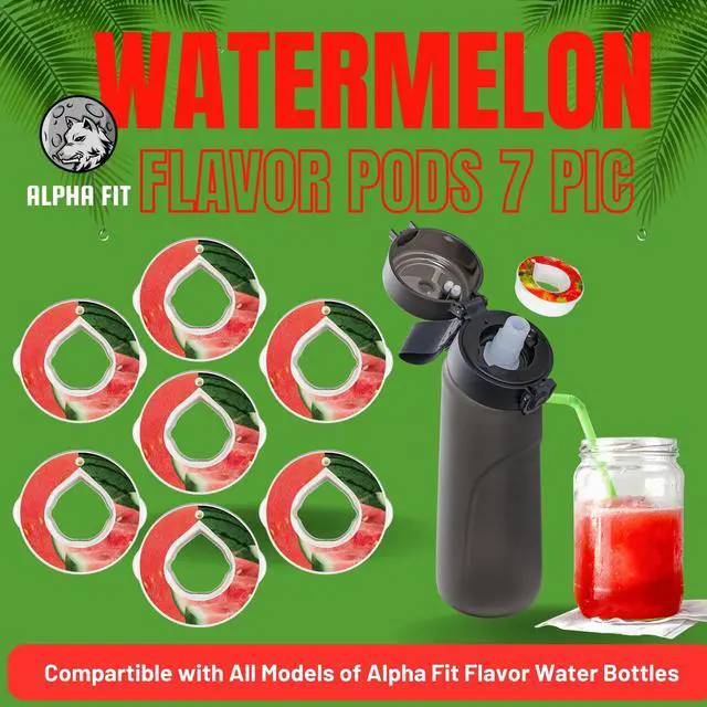 Alt view image 6 of 6 - Alpha Fit Flavor Pods Pack | Variety Pods Compatible with Air Up & Alpha Fit Water Bottles | Zero Sugar, Zero Calories | Fruit Flavors: Cola, Watermelon, Peach & More 7-Pack Watermelon