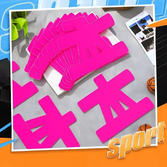 Alt view image 3 of 4 - Alpha Fit 20-Count Pre-Cut Kinesiology Tape for Shoulder | Waterproof & Breathable Sports Tape for Muscle Pain Relief & Support | Enhanced Elasticity, Latex-Free Pink