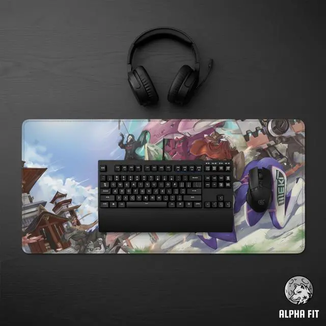 Alt view image 3 of 5 - Alpha Fit Anime Gaming Mouse Pad (31.5" x 11.8") - Anime Pilot Team Battle - Large Mouse Pad Extended - Extra Large Gaming Mouse Pads Japanese Temple Style 21