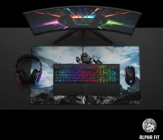 Alt view image 5 of 7 - Alpha Fit Star Wars Mouse Pad XXL, XL Gaming Desk Mat 31.5"x11.8" Large Extended Mousepad with Non-Slip Base | Multiple Star Wars Designs 34