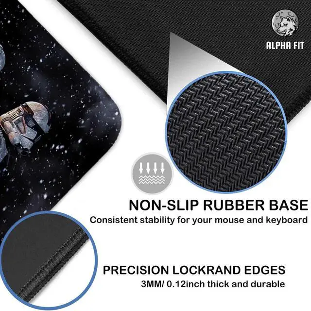 Alt view image 3 of 7 - Alpha Fit Star Wars Mouse Pad XXL, XL Gaming Desk Mat 31.5"x11.8" Large Extended Mousepad with Non-Slip Base | Multiple Star Wars Designs 34