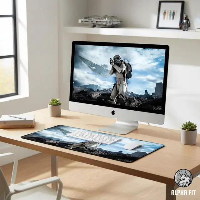 Alt view image 7 of 7 - Alpha Fit Star Wars Mouse Pad XXL, XL Gaming Desk Mat 31.5"x11.8" Large Extended Mousepad with Non-Slip Base | Multiple Star Wars Designs 34