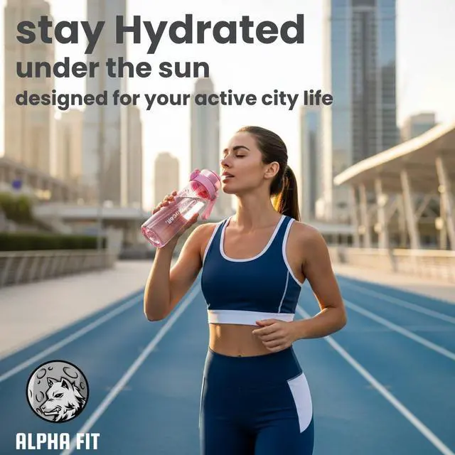 Alt view image 3 of 7 - Alpha Fit 22oz Flavored Water Bottle with 3 Flavor Pods - BPA-Free, Leak-Proof Reusable Bottle for School, Kids & Teens Bubblegum Pink