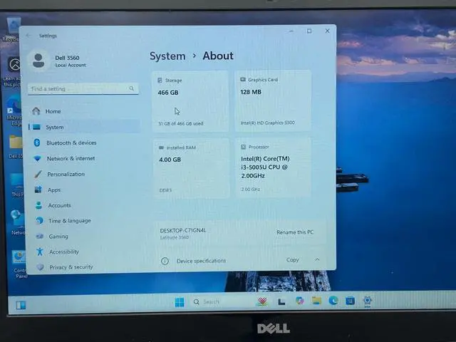 Alt view image 2 of 6 - Dell Latitude 3350 13.3" HD Laptop Intel Core i3-5005U 2GHz 4 GB RAM 500 GB HDD Windows 11 Pro