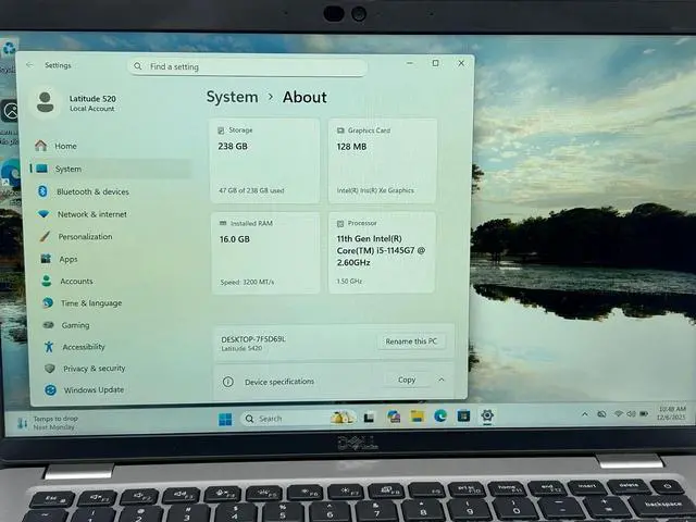 Alt view image 2 of 5 - Dell Latitude 5420 14" FHD Laptop Intel Core i5-1145G7 2.60GHz 16 GB RAM 256 GB SSD Windows 11 Pro