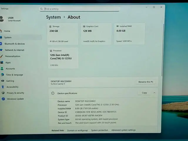 Alt view image 2 of 5 - Microsoft Surface Laptop 5 13.5" Touchscreen Laptop Intel Core i5-1235U 8 GB RAM 256 GB SSD Windows 11 Home
