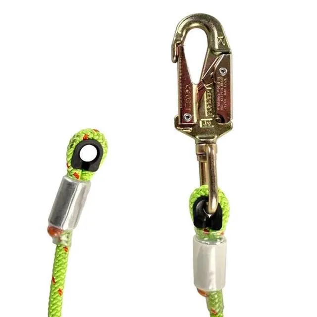 Alt view image 2 of 3 - Rope Logic 1/2" x 12' Wire Core Swivel Snap Flipline Green