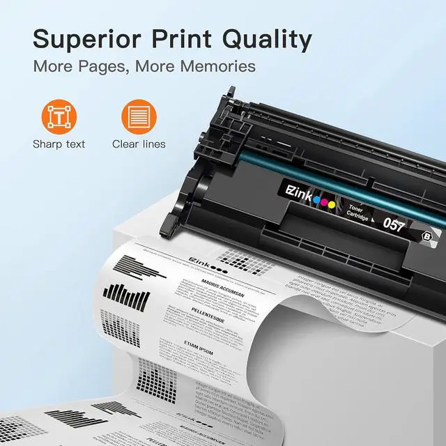 Alt view image 3 of 6 - E-Z Ink 057 Toner Cartridges(with Chip) Replacement for Canon 057 Toner CRG-057 057H Work with ImageCLASS MF445dw MF448dw MF441dw LBP226dw LBP227dw LBP228dw LBP221dw Printer Laser Printer Ink(2 Black)
