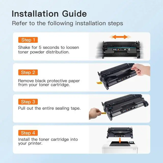 Alt view image 6 of 6 - E-Z Ink 057 Toner Cartridges(with Chip) Replacement for Canon 057 Toner CRG-057 057H Work with ImageCLASS MF445dw MF448dw MF441dw LBP226dw LBP227dw LBP228dw LBP221dw Printer Laser Printer Ink(2 Black)